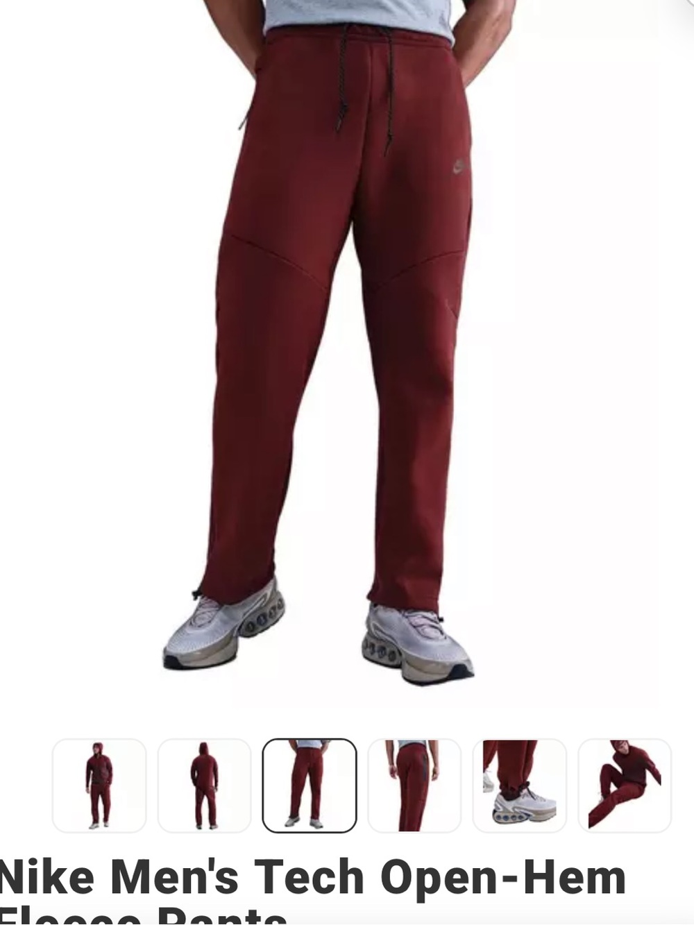 Nike Men's Tech Fleece Joggers - Maroon